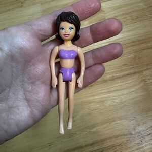 Polly Pocket Doll Purple Bikini 2005 Mattel‎ Beach Vacation Play